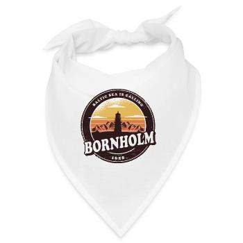 Bornholm Leuchtturm Vintage Design - Bandana - Weiß - Vorne