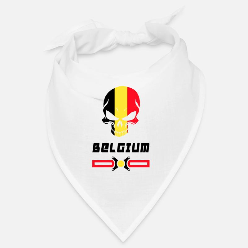 Conception de drapeau de crâne de Belgique Bandana
