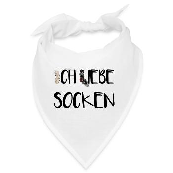 Ich liebe Socken! - Bandana - Weiß - Vorne