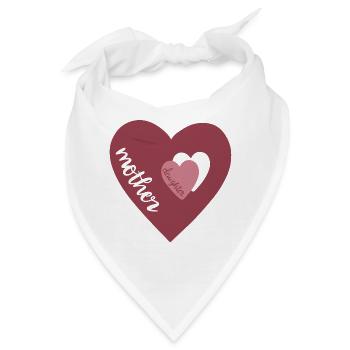 Mutter Tochter Herzdesign - Bandana - Weiß - Vorne