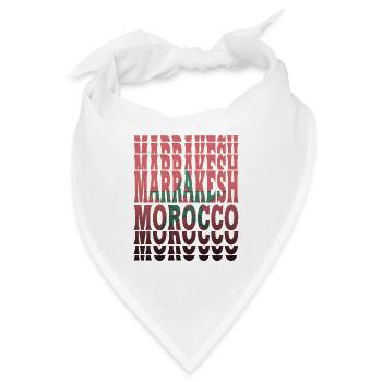 Marrakesch Marokko Flaggen Design / Geschenkidee - Bandana - Weiß - Vorne