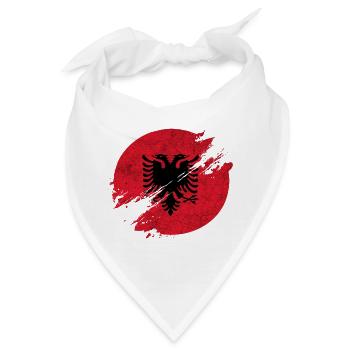 Albanien Vintage Kreis Flagge / Geschenk Tirana - Bandana - Weiß - Vorne