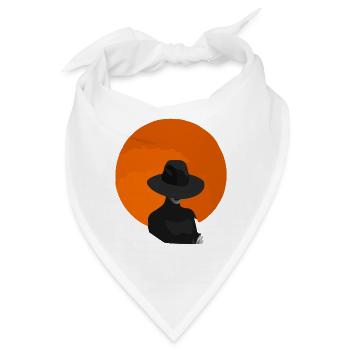 Frau mit Hut - Bandana - Weiß - Vorne