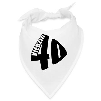 40. Geburtstag Vierzig - Bandana - Weiß - Vorne