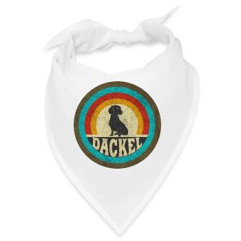 Dackel Vintage Design / Geschenkidee - Bandana - Weiß - Vorne