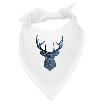 Hirschkopf und Hölzer - Bandana - Weiß - Vorne