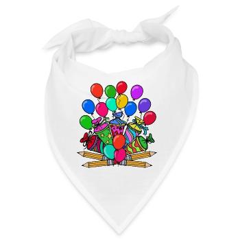 Schule Schultag Schulkind Schulbeginn Schultüte - Bandana - Weiß - Vorne