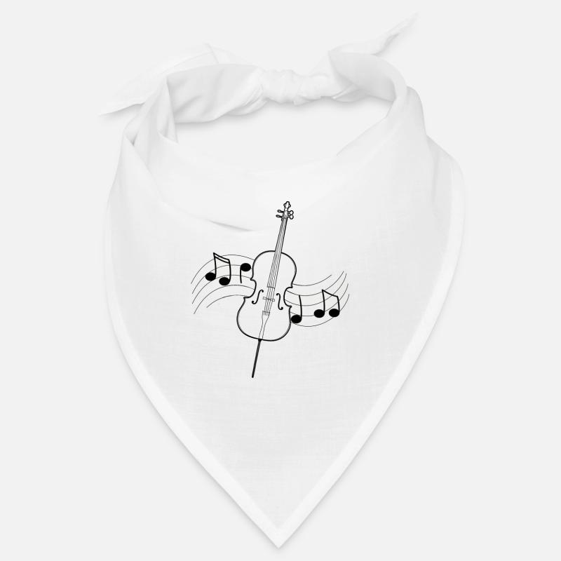 Cello music drawing score black notes Bandana