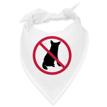 Hunde Verboten Schild - Bandana - Weiß - Vorne
