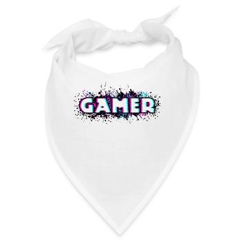 Gamer Zocker Cool Videospiele Spielkonsole Nerd - Bandana - Weiß - Vorne