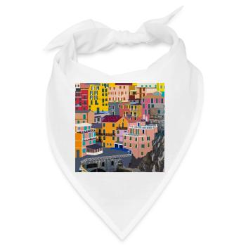 Cinque Terre In Italien - Bandana - Weiß - Vorne