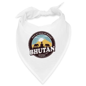 Bhutan Buddha Design mit Elefanten / Geschenkidee - Bandana - Weiß - Vorne