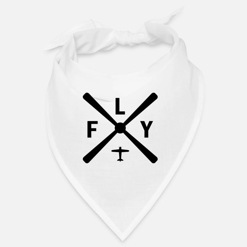 Fly Geschenk Flieger Pilot Flugzeug Copilot - Bandana - Weiß