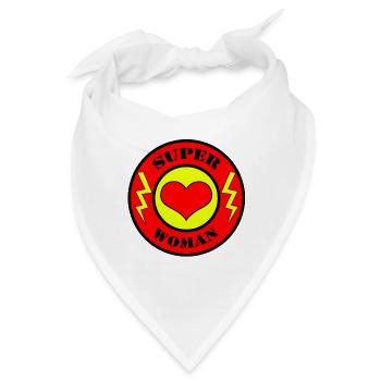 SUPER WOMAN Blitz Super Mama Muttertag Geschenk - Bandana - Weiß - Vorne