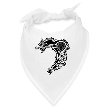 Fenrir Wolf Wikinger und vegvisir - Bandana - Weiß - Vorne