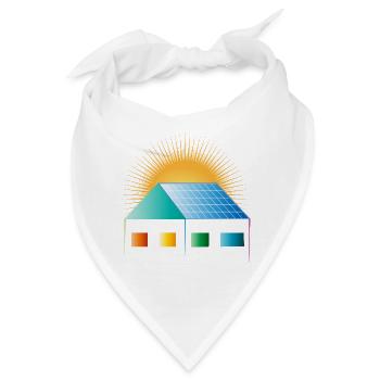 Solarzelle auf dem Hausdach für positive Energie - Bandana - Weiß - Vorne