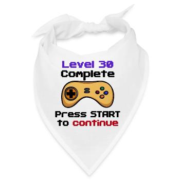 30er Geburtstag Gamer Controller 30 Jahre Alt - Bandana - Weiß - Vorne