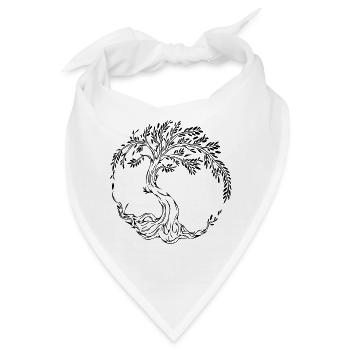 Eleganter Lebensbaum - Bandana - Weiß - Vorne