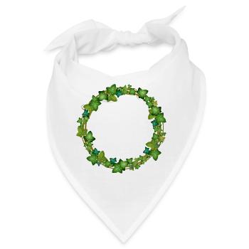 dekorativer Efeu Kranz oder Efeu Rahmen - Bandana - Weiß - Vorne