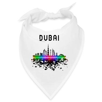Dubai Skyline Splash Design / Geschenk - Bandana - Weiß - Vorne