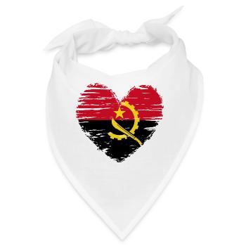 Angola Herz Flagge Fahne Wappen - Bandana - Weiß - Vorne