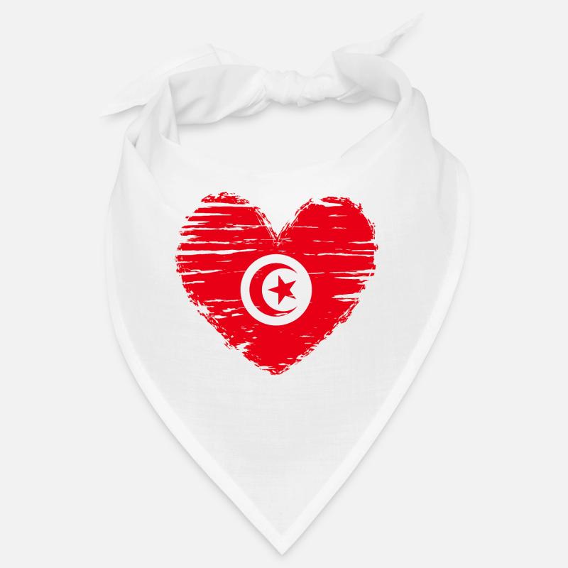 Tunisie coeur drapeau blason Bandana