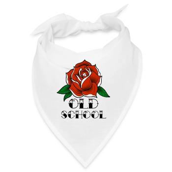 Rose old school - Bandana - Weiß - Vorne
