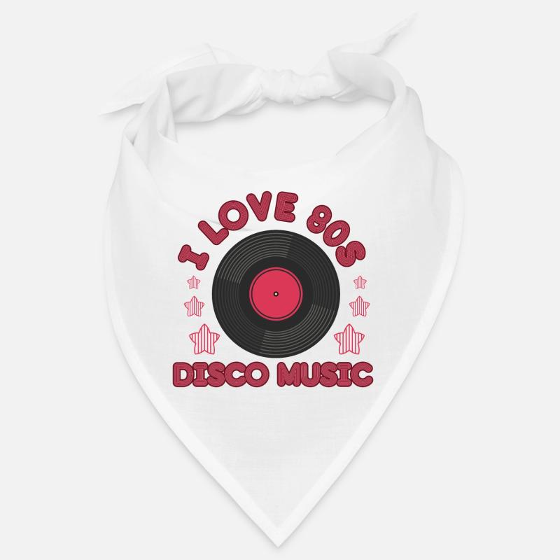 Funny retro i love 80s disco music pop gift - Bandana - Weiß