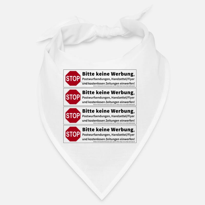 4 x Stop Bitte keine Werbung Sticker Bandana