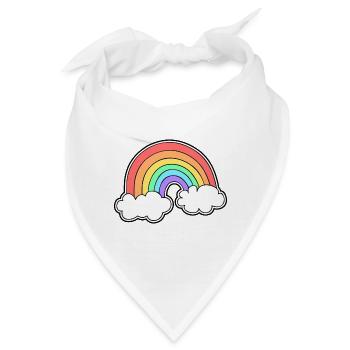 Regenbogen mit Wolken - Bandana - Weiß - Vorne