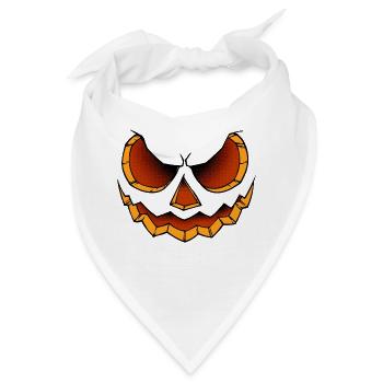 Gruselig Kürbis Halloween - Bandana - Weiß - Vorne