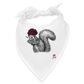 Schwarzwald-Tussi Eichhörnchen mit Bollenhut - Bandana - Weiß - Vorne