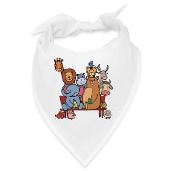 Tierwelt Lebewesen Bär Elefant Löwe Cool - Bandana - Weiß - Vorne