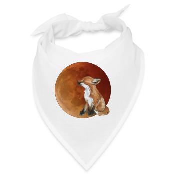 Mondfuchs im Abendlicht - Bandana - Weiß - Vorne