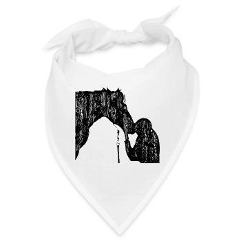 Pferd mit Frau in Vintage Design - Bandana - Weiß - Vorne