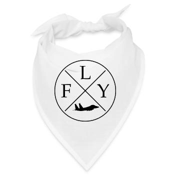 FLY Logo Jet Kampfjet - Bandana - Weiß - Vorne