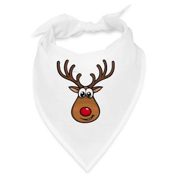 Rudolf Weihnachten Rentier Gesicht - Bandana - Weiß - Vorne