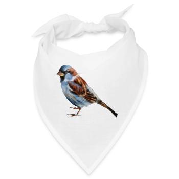 Vogel Spatz  - Bandana - Weiß - Vorne