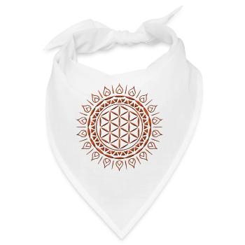 Spirituelle Lebensblume für Yoga mit Leder Effect - Bandana - Weiß - Vorne