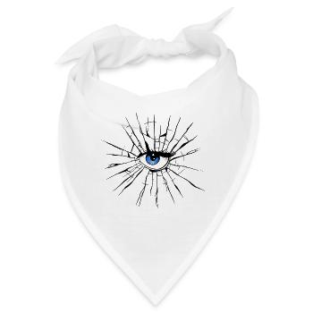 Blaues Auge Glaseffekt zerbrochen - Bandana - Weiß - Vorne