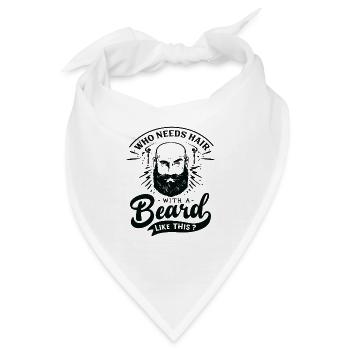 Lustige Bart Hipster Männer Schriftzug Typografie - Bandana - Weiß - Vorne