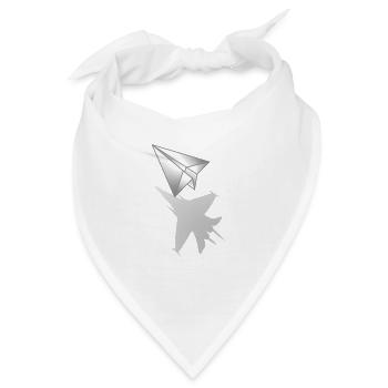 Origami Papierflugzeug - Kampfflugzeug - Bandana - Weiß - Vorne