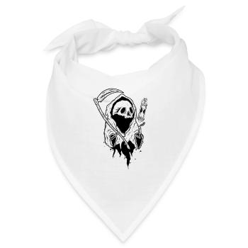 Skull Sanduhr mähen - Bandana - Weiß - Vorne