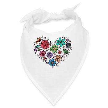 Natur Herz Naturliebhaber - Bandana - Weiß - Vorne