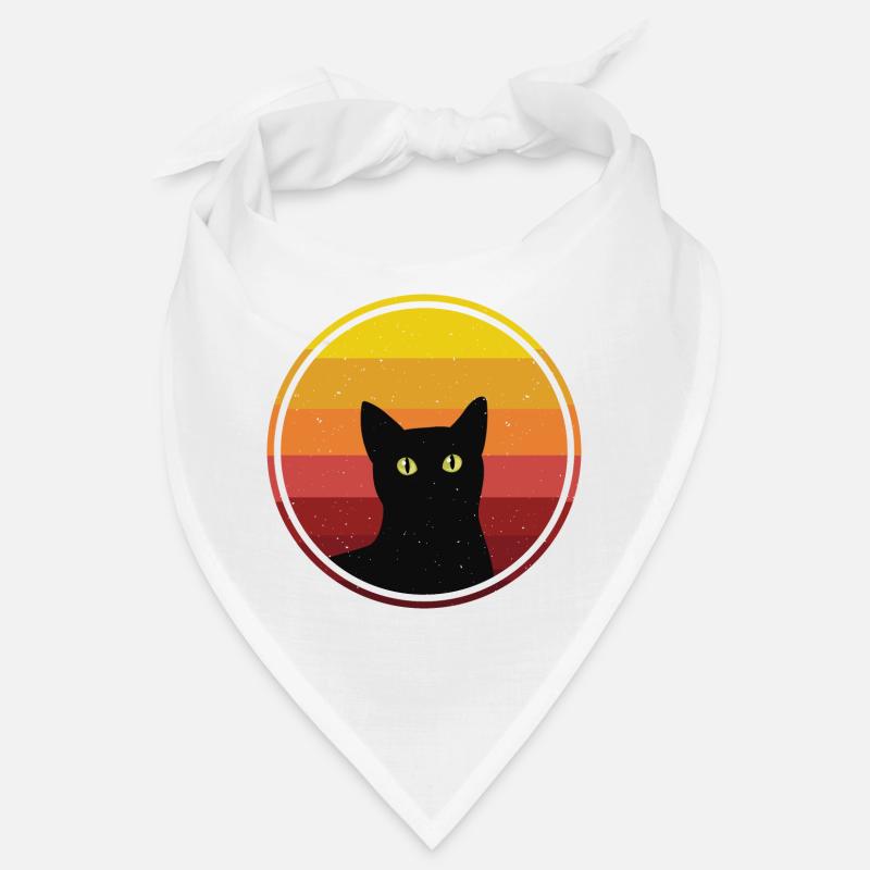 black cat Katze Retro Bandana
