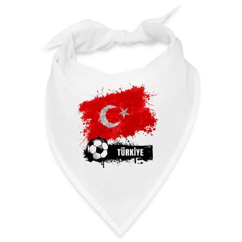 Fussball Türkei Ballsport Flagge - Bandana - Weiß - Vorne