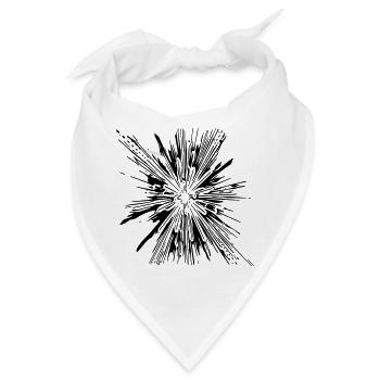 Explosion - Vintage Vector Linien - Bandana - Weiß - Vorne