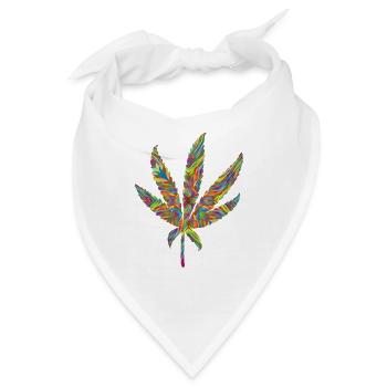 Hanfblatt psychedelisch 2 - Bandana - Weiß - Vorne