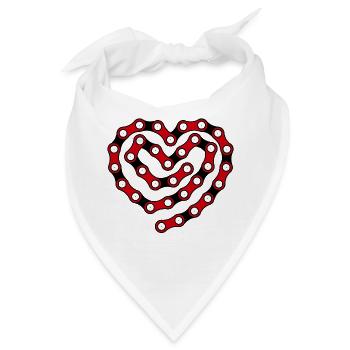 Herz Fahrrad Fahrradkette - Bandana - Weiß - Vorne