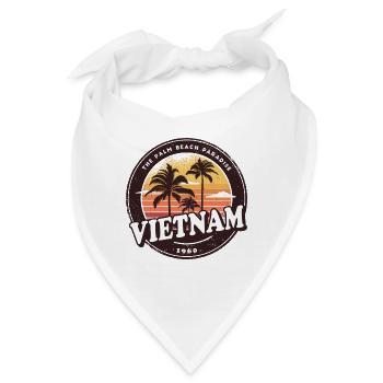 Vietnam Vintage Beach Design / Geschenkidee - Bandana - Weiß - Vorne